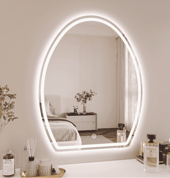 00l2qi0z5v15375.png Egg Shaped LED Smart Mirror Wall Mounted Desktop Makeup Mirror with Luminous Light for Bedroom Dressing Table Cosmetic Usage - WOSEN Mirror