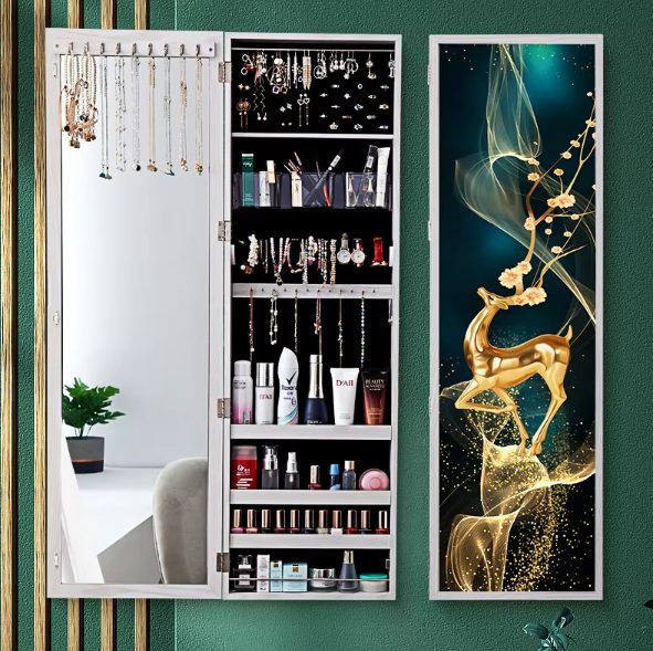 00t531cbfho19275.png Modern Full-Body Floor Mirror With Jewelry Storage Closets Household Dressing Mirror for Bedroom and Living Room - WOSEN Mirror