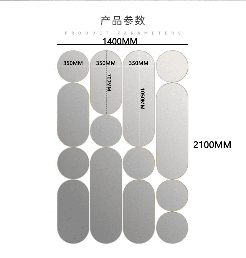 04xuz2nvlgg11065.png Decorative Wall Modern Living Room Hallway Luxury Aluminum Alloy Framed Mirror 4 Piece Set 6 Wall Hanging Combination Mirror - WOSEN Mirror