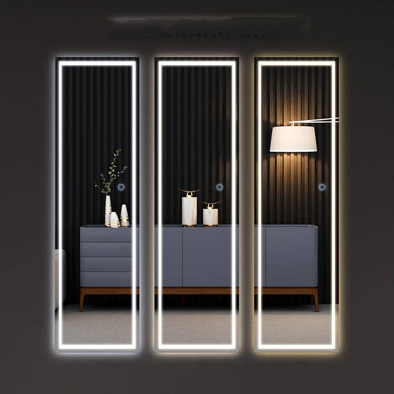 05gme01pwyv19016.jpg Custom Bedroom Closet LED Floor Mirror Wood Powder Room Jewelry Decorated Mirror - WOSEN Mirror