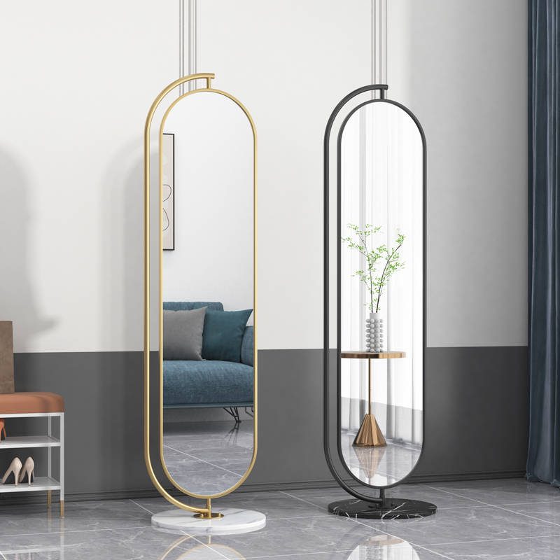 0f1q35y0v2o16342.jpg Gold Metal Frame Elliptic Dressing Mirror Full Length Floor Landing Decorative Mirror - WOSEN Mirror