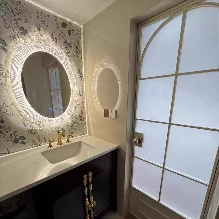 0ieer0qfntr6050.jpg Modern LED Light Dresser Lamp Touch Control Anti-Fog Cosmetic Mirror for Bedroom Bathroom Twilight Acrylic Frame Metal Material - WOSEN Mirror
