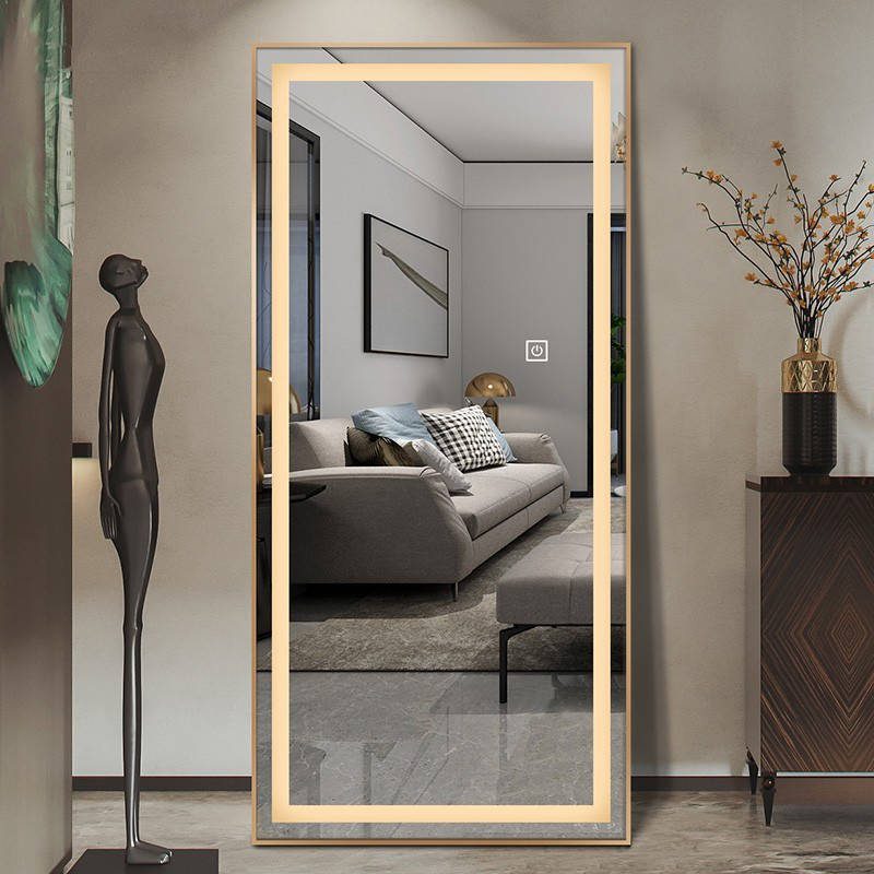 Rectangular Mirror with LED Light Wall Mirror Decorative Home Mirror Metal Not Support All-season CN;HEB HH-76 Wosen
