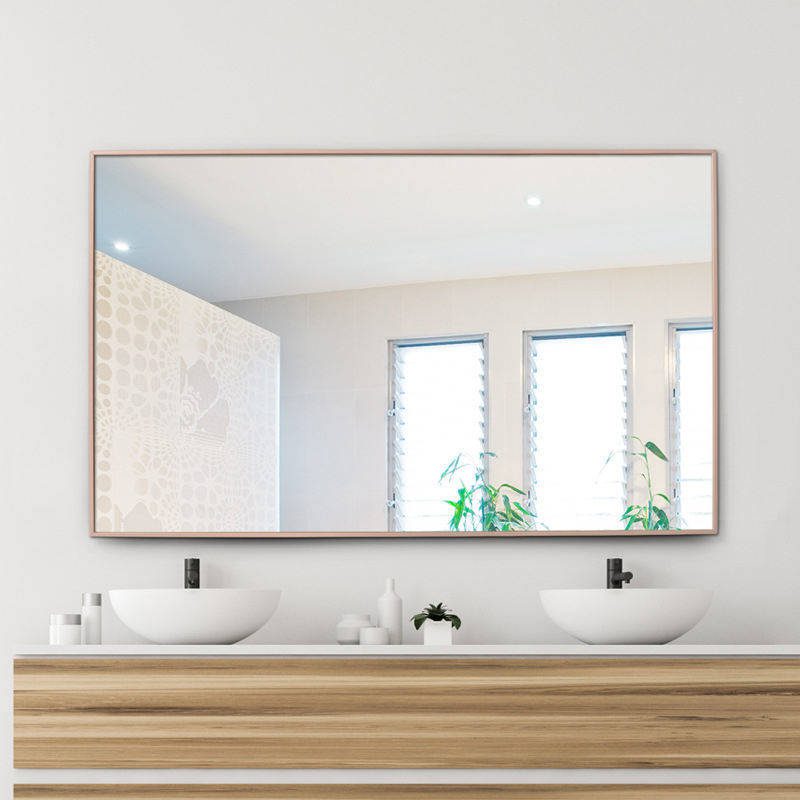 0jewhaetraf2105.jpg Hotel Bathroom Mirror Rectangle Aluminum Alloy Frame Wall Hanging Mirror Bedroom Simple Home Decorative Mirror - WOSEN Mirror