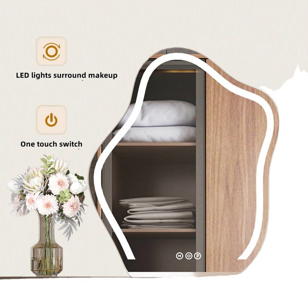 LED European Wall Hanging Irregular Bathroom Mirror Bedroom Cosmetic Decorative Wall Mirror - WOSEN Mirror