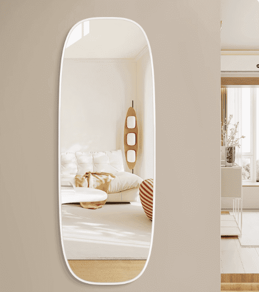 Nordic Style Luxury Cyber Celebrity Light Full Body Floor Mirror Corner Vertical Entry Door Wall-Mounted Made High Quality Glass - WOSEN Mirror