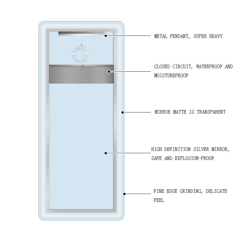 0wltreti1gw17084.jpg Customized Large Metal Frame Vanity Mirror Wall Hanging LED Intelligent Full-length Mirror - WOSEN Mirror