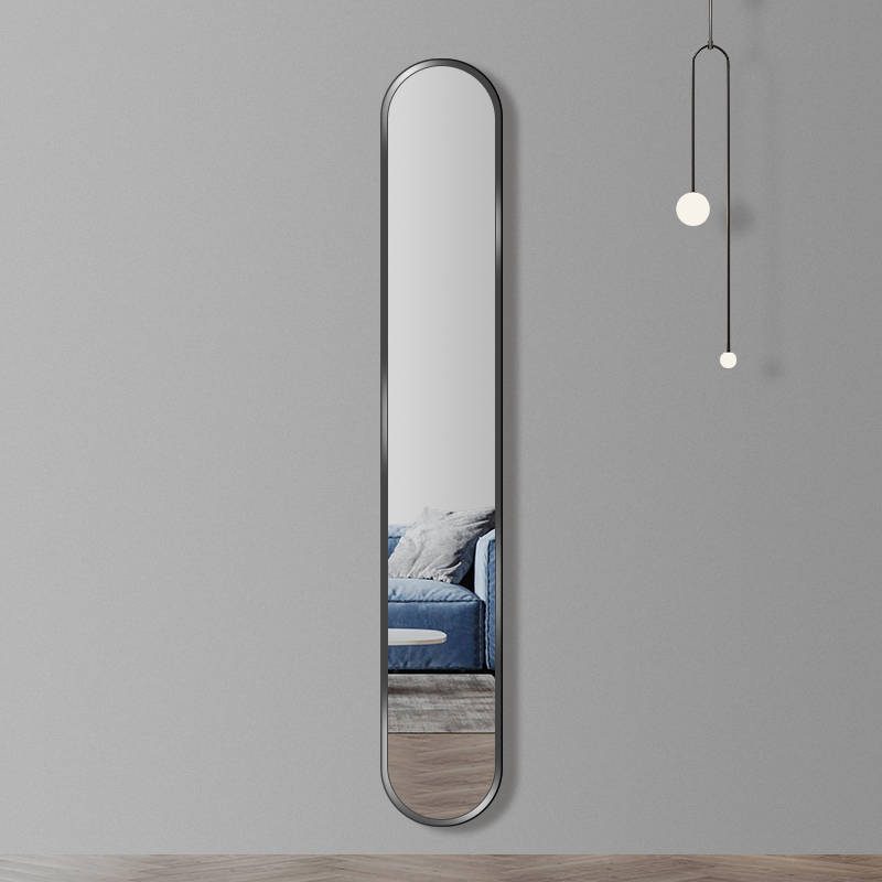 1g5tzjf4w0u16469.jpg Nordic Long Arch Ultra-Narrow Wall Hanging Dressing Mirror Gold Metal Frame with Full Length Oval Glass for Bedroom - WOSEN Mirror