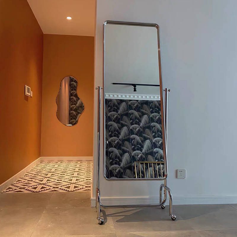 1hjdfcsytyd18458.jpg Stainless Steel Movable Rotating Full Body Dressing Mirror for High and Thin Clothing Store - WOSEN Mirror