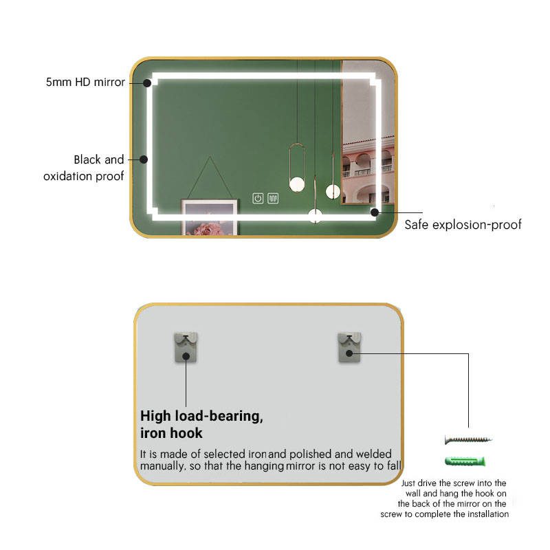 1ifpa3lpmdi5710.jpg Vanity Led Light Mirror Wall Mirror Bath Make up Vanity Set with Mirrors Decor Wall - WOSEN Mirror