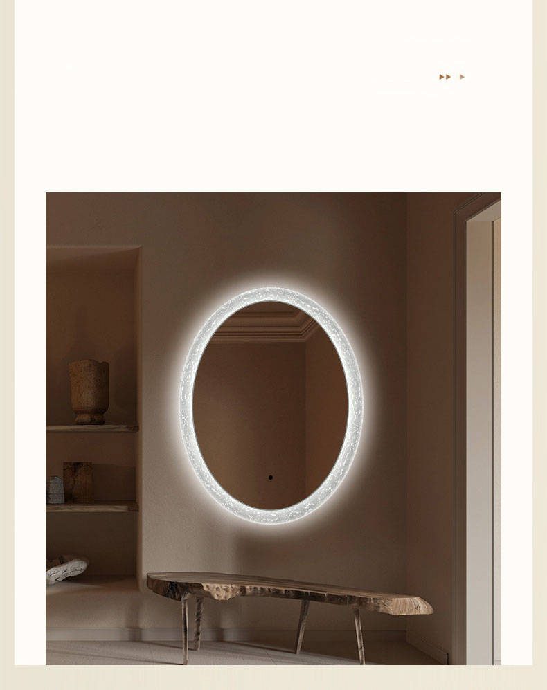 1zqjkj4dvr43604.jpg Modern round LED Smart Mirror Wall-Mounted Bathroom Vanity with Illuminated Oval Shape Featuring Basins and Toilets - WOSEN Mirror