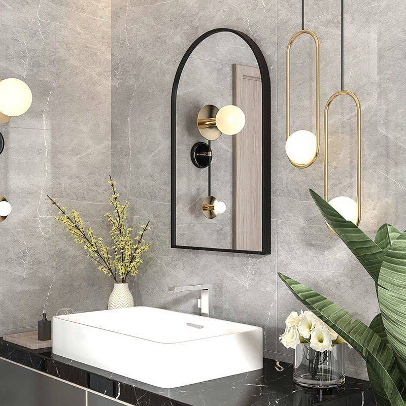 21azf33xrmq2982.jpg Nordic Luxury Bathroom Mirror Wall Hanging Arched Golden Mirror Hotel Porch Decorative Mirror - WOSEN Mirror