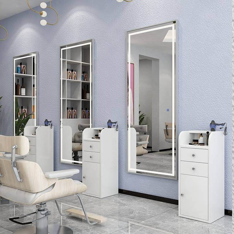 Popular Internet Salon LED Mirror for Barber Shops Beauty Salons Simple Fashion Trend Touch Screen Light Elegant Mirror - WOSEN Mirror
