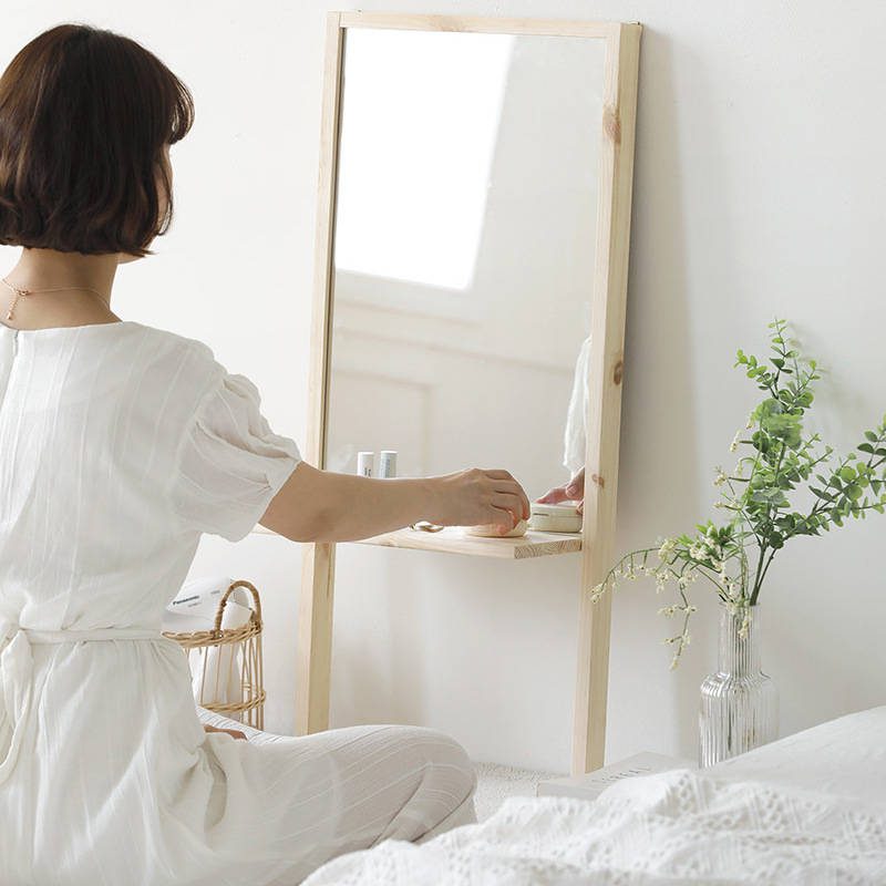 2i541itw1gl18528.jpg WOSEN Shelf Mirror Full Length Solid Wood Frame Dressing Standing Mirror - WOSEN Mirror