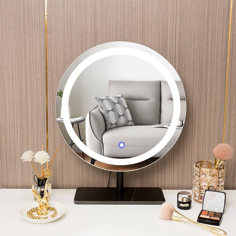 2imx2mxc1ht8205.jpg Smart Italian Makeup Desktop Vanity Mirror with Lights Touch Switch Feature for Bedroom and Bathroom Versatile Home Decor - WOSEN Mirror