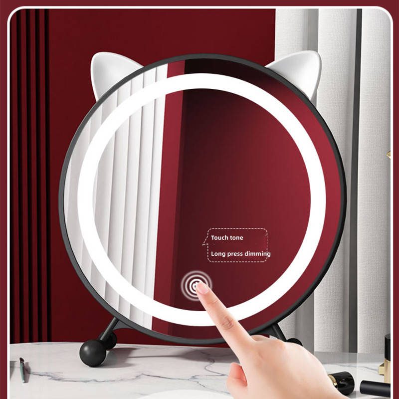 2ldrcisvdkm5489.jpg Modern Red Desktop Makeup Mirror Girls’ Dormitory Bedroom with Makeup Light Mirror Mirror Makeup - WOSEN Mirror