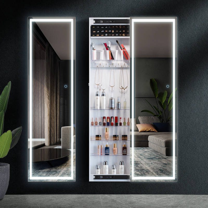 2rd43ystipx19014.jpg Custom Bedroom Closet LED Floor Mirror Wood Powder Room Jewelry Decorated Mirror - WOSEN Mirror