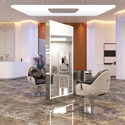 2row4sljjx44740.jpg Professional Double-Sided Barber Mirror Station for Beauty Salons Metal Frame with LED Light Beauty Salon Floor Mirror - WOSEN Mirror