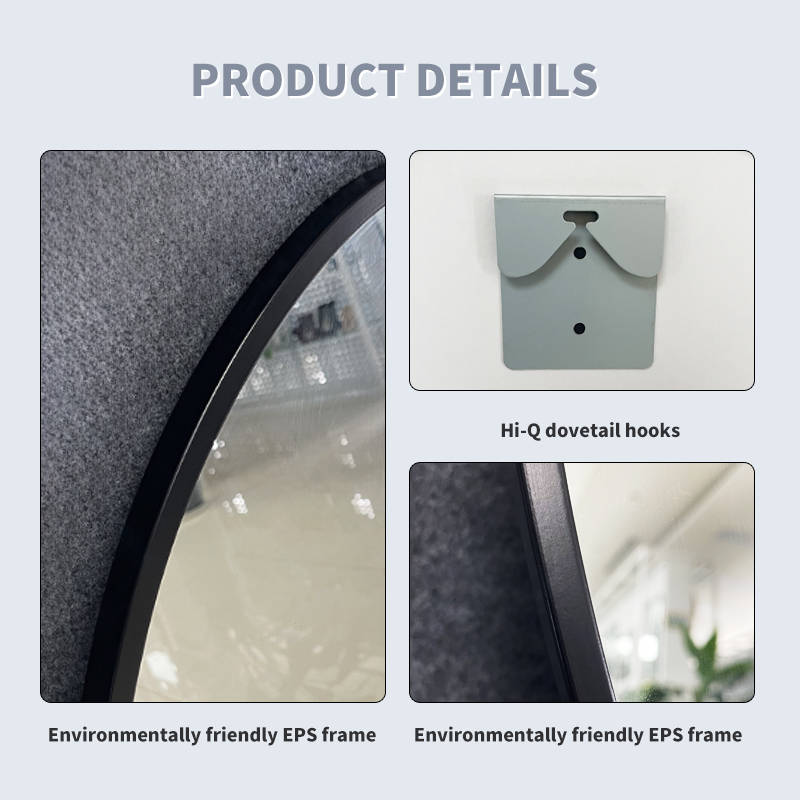 2syp35m11bd11269.jpg Customizable Black Border Oval Wall Mirror Made of EPS Material for Home or Hotel Use - WOSEN Mirror