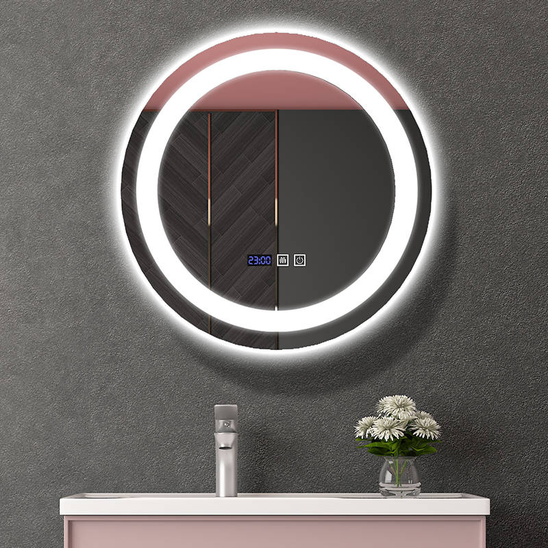 2tzuyjzrm5b5736.jpg Smart round Anti-Fog Bathroom Vanity LED Light Decor Wall Makeup Glass Mirror Framed - WOSEN Mirror