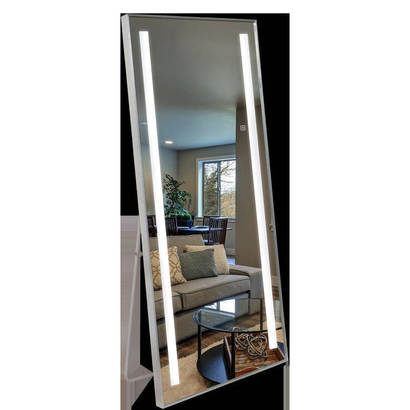 2wkidaihkph17109.jpg Led Full Length Smart Mirror Floor Aluminum Frame Mirror With LED Lights Wall-mounted Dressing Mirror in Living Room Bedroom - WOSEN Mirror