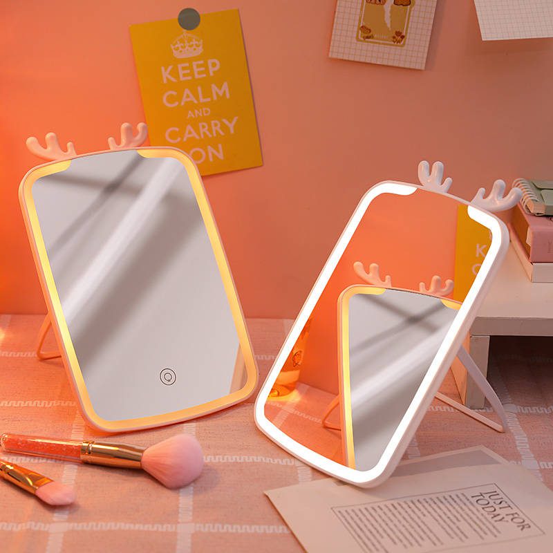 2zwefnjyhsg7387.jpg Rechargeable USB Led Makeup Mirror Household Vanity Delicate Hand Makeup Mirror - WOSEN Mirror
