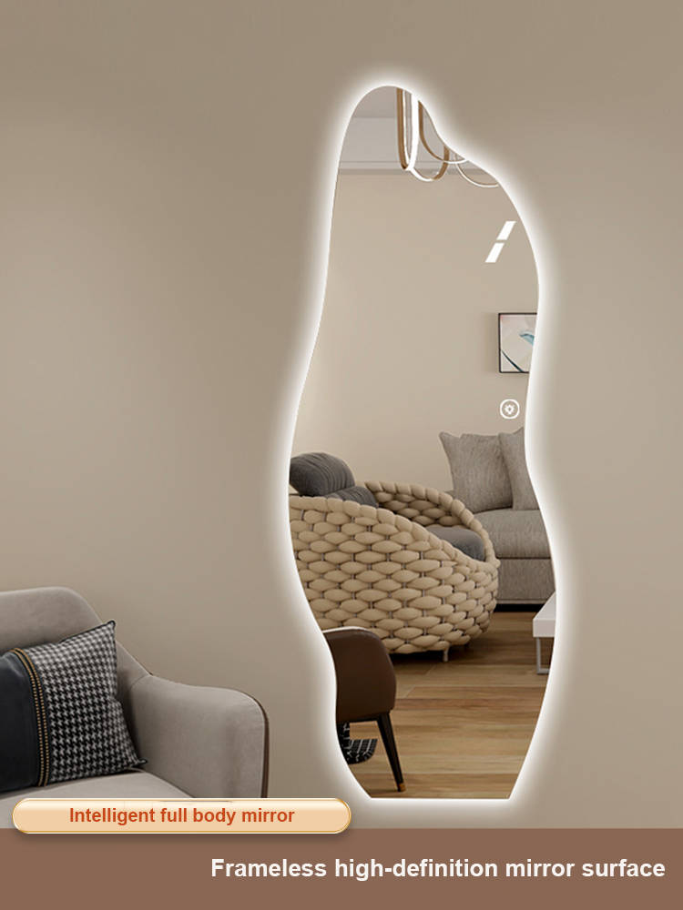 30wnrprjehi8740.jpg LED Intelligent Full Body Floor Mirror Makeup Cloud Dressing Mirror Wall Hanging Irregular Shaped Mirror with Led Lights - WOSEN Mirror
