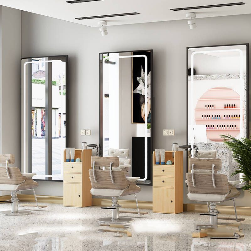 3azqeignv0c18962.jpg High Quality Barber Hair Floor Upright Large Mirror Led Salon Beauty Mirror and Gold Salon Black Illuminated Rectangle Hotel - WOSEN Mirror