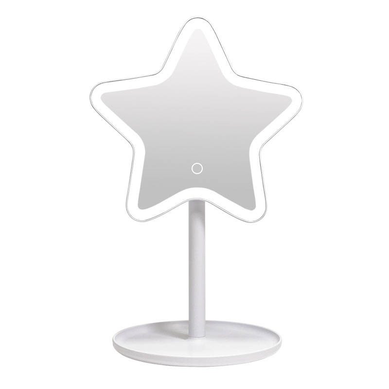 3ctfhvgzwkv6516.jpg Star Shaped LED Makeup Mirror with Touch Screen Desktop Fill Light Small Mirror Ins Style Portable LED Dressing Vanity Mirror - WOSEN Mirror