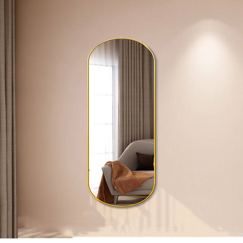 3o41r02eg3v8903.jpg Modern Long Body Dressing Wall Mirror Aluminum Alloy Frame Oval Ground Plate Door Bathroom Wall Mounted Decorative Metal Mirror - WOSEN Mirror