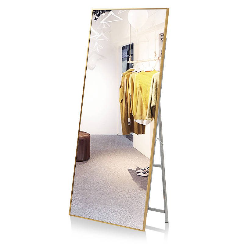 Modern Minimalist Full-Length Dressing Mirror Fashion Aluminum Alloy Framed Stand Mirror for Bedroom Decorative Furniture - WOSEN Mirror