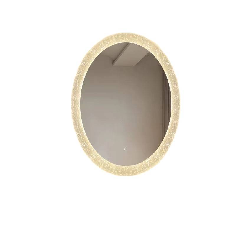 Modern round LED Smart Mirror Wall-Mounted Bathroom Vanity with Illuminated Oval Shape Featuring Basins and Toilets - WOSEN Mirror