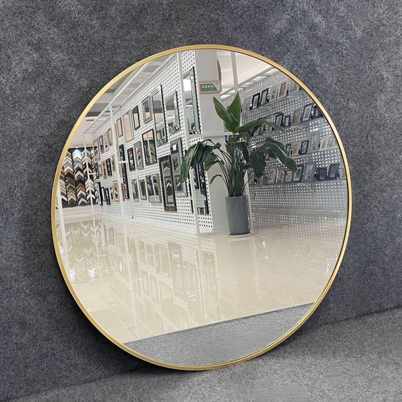 45e2o1g54gi10279.jpg Customizable Round Wall Mirrors with Golden Frames Eco-friendly EPS Material for Home/Hotel Use - WOSEN Mirror