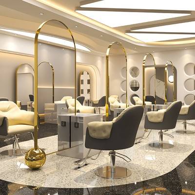 45raanpk3av4743.jpg Professional Double-Sided Barber Mirror Station for Beauty Salons Metal Frame with LED Light Beauty Salon Floor Mirror - WOSEN Mirror