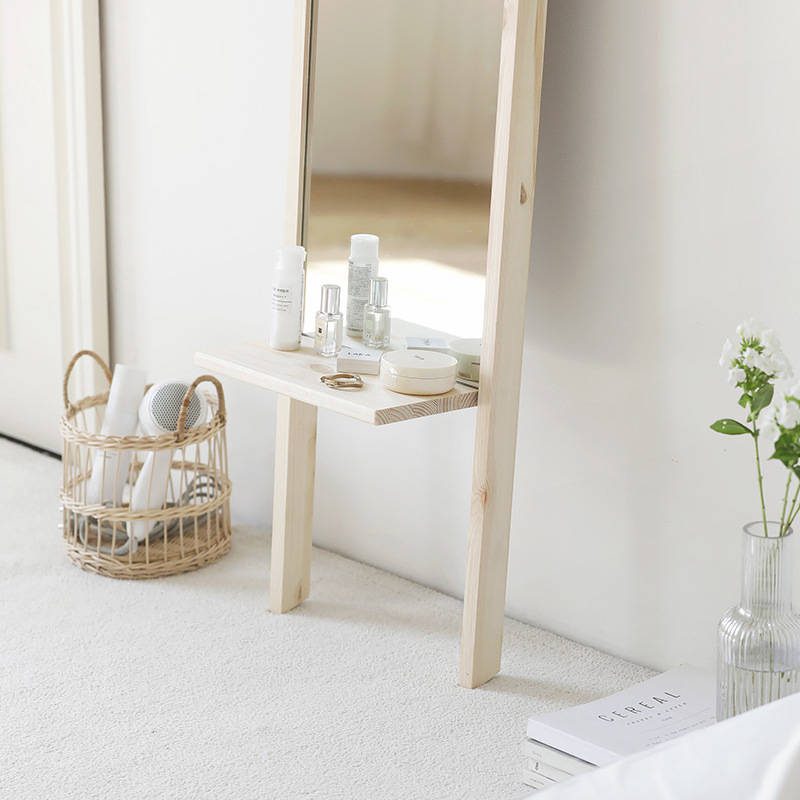 4bt1retxmei18526.jpg WOSEN Shelf Mirror Full Length Solid Wood Frame Dressing Standing Mirror - WOSEN Mirror