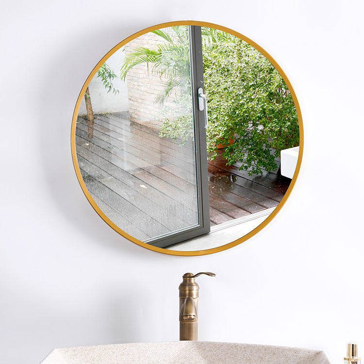4ftmzhaav4s2287.jpg Modern Luxury Large Circle Wall Mirror Industrial Style Thick Metal Decorative Mirror for Home Living Room or Bathroom - WOSEN Mirror