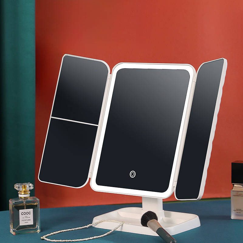 Customizable Available with Three-color Light, Multiple Functions and Can Be Rotated for Home/ Salon Use - WOSEN Mirror
