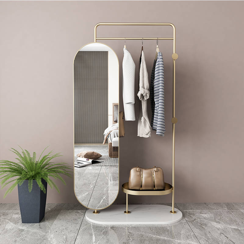 4p54kam3tj516150.jpg Mirror Full Body Floor Dressing Mirror Clothing Store Three Dimensional Rotation Storage Clothes Rack Mirror Integration - WOSEN Mirror