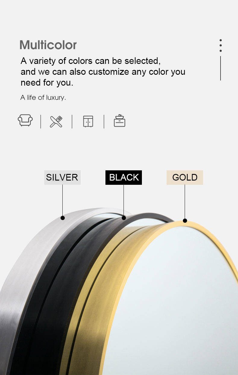 4przisrg2dd2395.jpg Customized Wholesale Bathroom Cabinet Mirror Round Home Decor Wall Mirror with Shelf Mirror Hanging Wall Wash Face - WOSEN Mirror