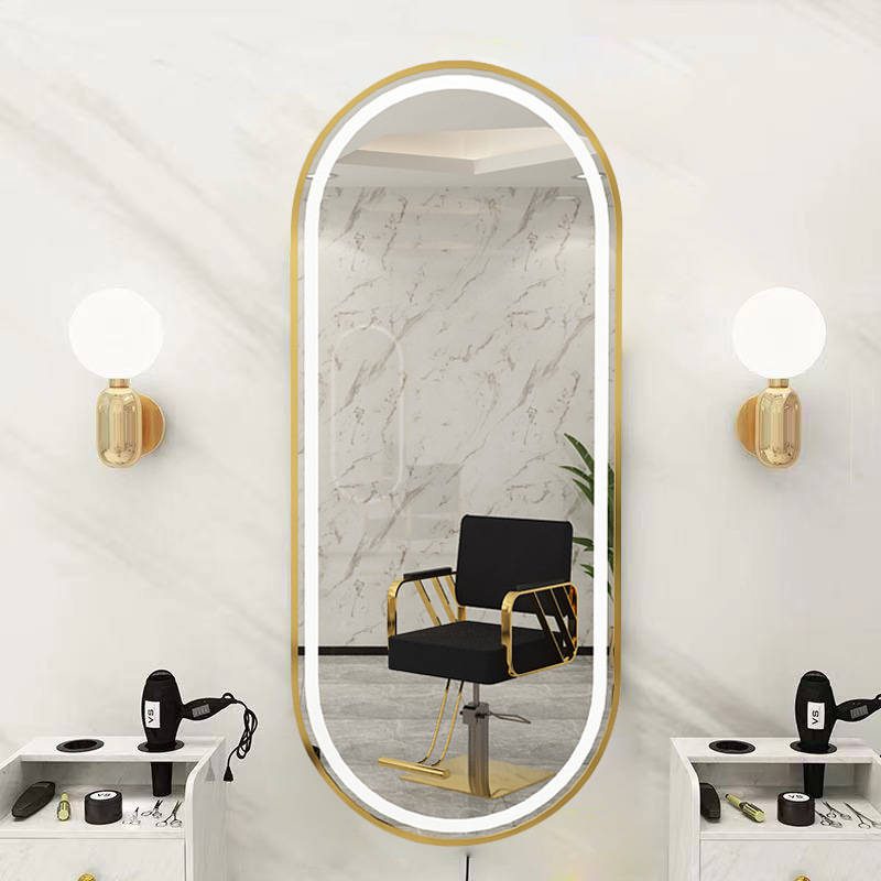 Wall Mounted Hair Salon Mirror with LED Light for Barber Shop - WOSEN Mirror
