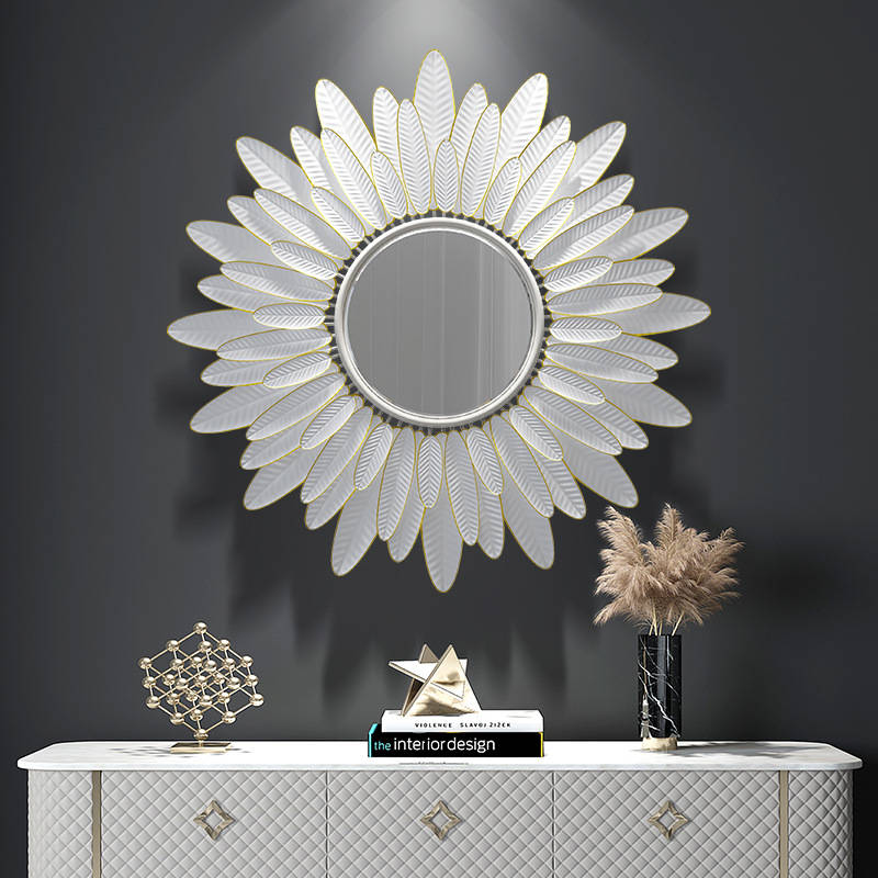 54t4ajuwatv9382.jpg Creative Light Luxury Decorative Mirror Three-dimensional Iron Living Room Wall Decoration Hanging Mirror - WOSEN Mirror