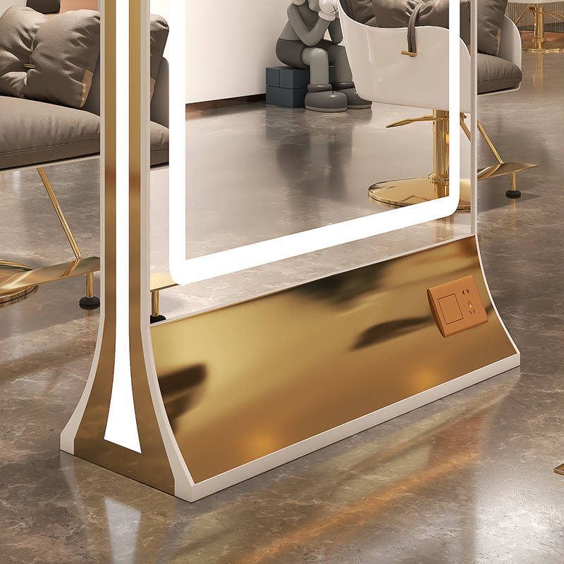 5e0na1fjrpl4769.jpg Modern Style Double-Sided LED Cosmetic Mirror Salon Furniture Hairdressing Wall Hanging Mirror Metal Material - WOSEN Mirror