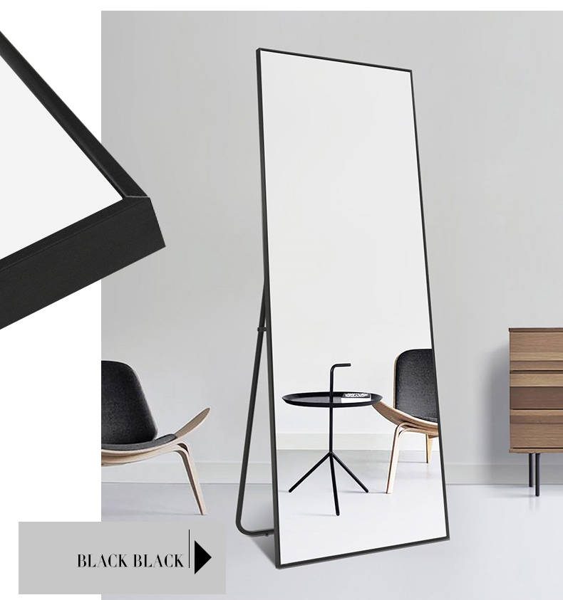 5f0pqndtkia16980.jpg Modern Simple Full Body Aluminum Alloy Cosmetic Mirror Wall-Mounted Floor Mirror for Decorative Usage - WOSEN Mirror