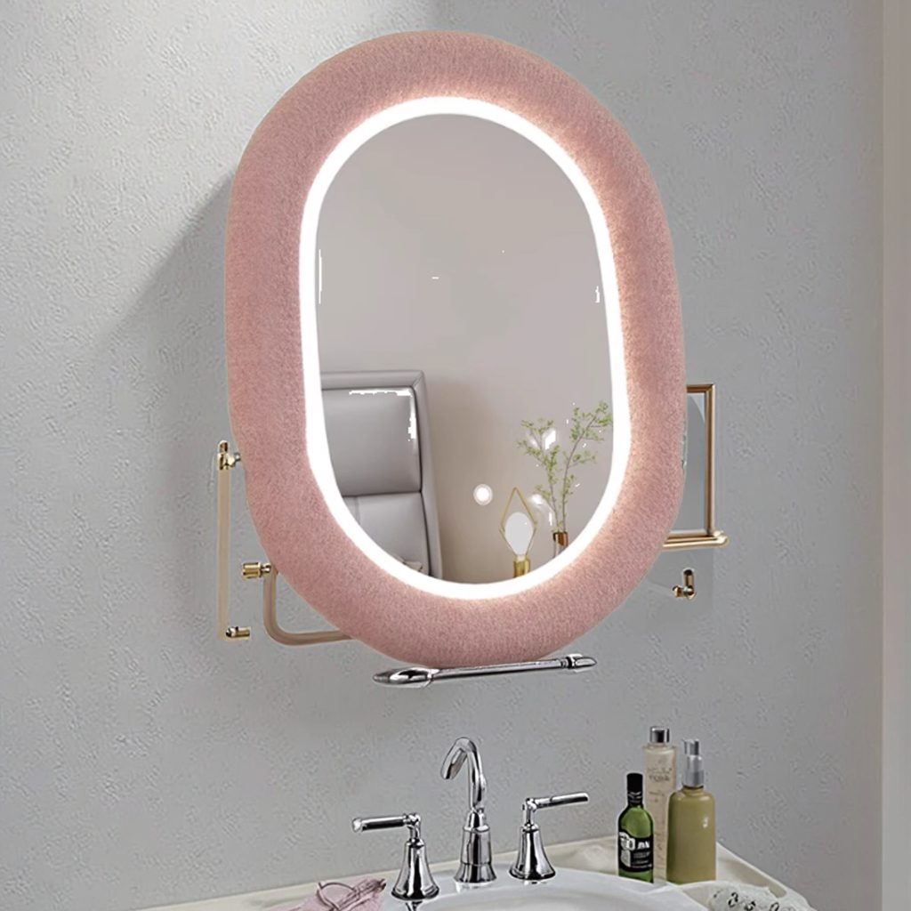 5hjshjpe1oh6022.png Luxury Advanced Sense Smart Dressing Table Mirror Master Bedroom Desktop Makeup Cosmetic Mirror with Special-Shaped Light - WOSEN Mirror