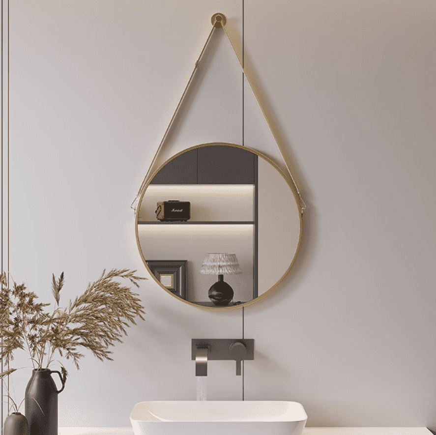 5iwycbxoq5x10644.png Modern Style Golden Bathroom Vanity Mirror Wall-Hanging Glass Makeup Hairdresser and Dressing Mirror for Bathrooms - WOSEN Mirror