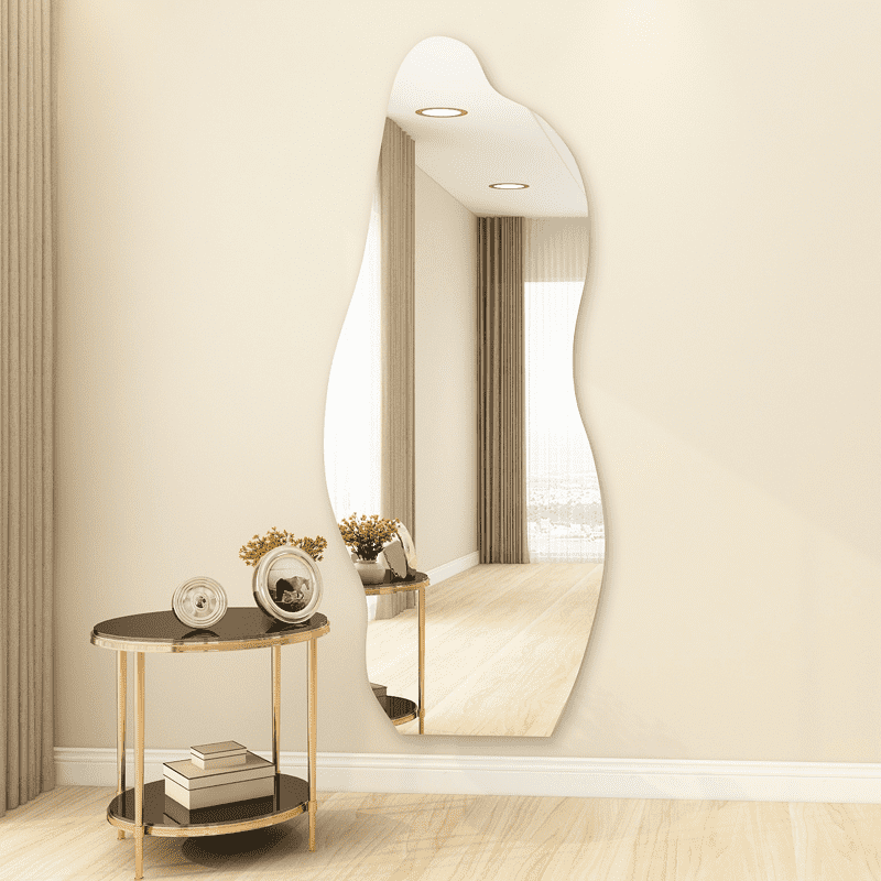 Irregular Cloud Mirror Full Body Floor Dressing Mirror Household Decorative Girls Bedroom Wall Hanging Irregular Vanity Mirror - WOSEN Mirror