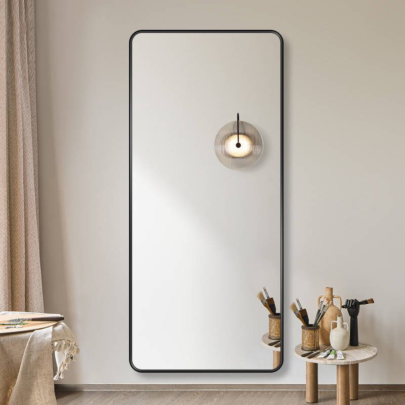 Modern Minimalist Home Living Room Full-Body Dressing Floor Mirror Simple Wind Wall Mounted Glass Fitting Mirror - WOSEN Mirror