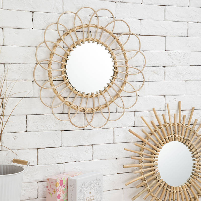 5vs2qbt5xfq10741.jpg Nordic Style Custom Rattan Decorative Wall Hanging Mirror Classic Shabby Chic Hotel Decorative Glass Mirror for Everyday Use - WOSEN Mirror