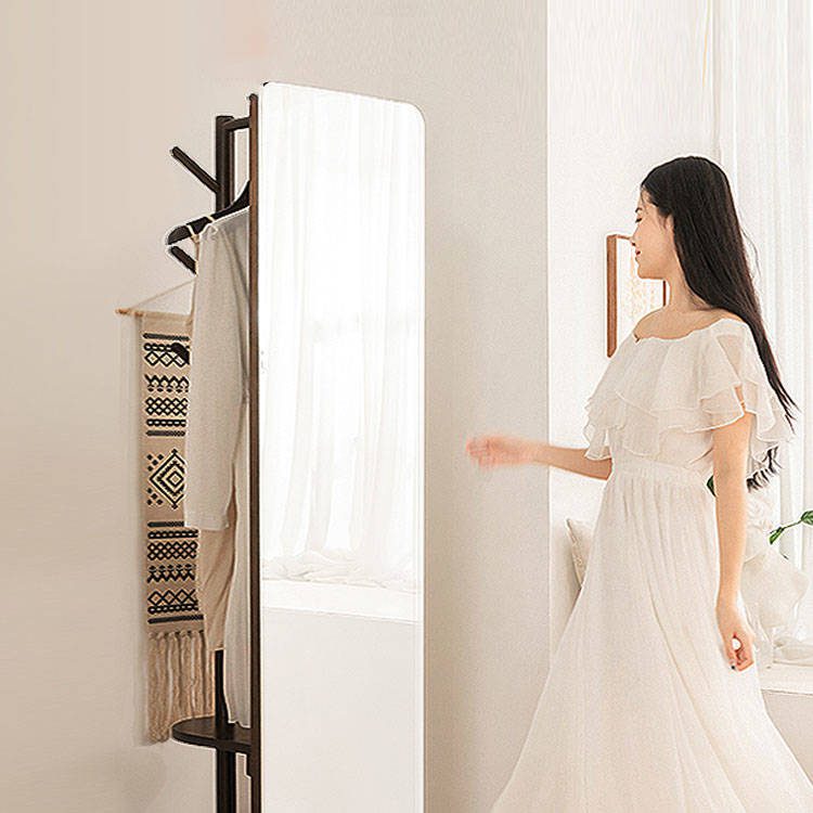 adxtp1dnhhp19148.jpg Solid Wood Full Body Floor Mirror for Bedroom Movable Rotary Dressing Closets with Glass Door Household Furniture - WOSEN Mirror