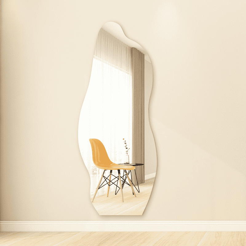afldnkyikui9616.png Irregular Cloud Mirror Full Body Floor Dressing Mirror Household Decorative Girls Bedroom Wall Hanging Irregular Vanity Mirror - WOSEN Mirror